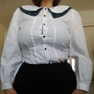 Vintage exaggerated collar blouse